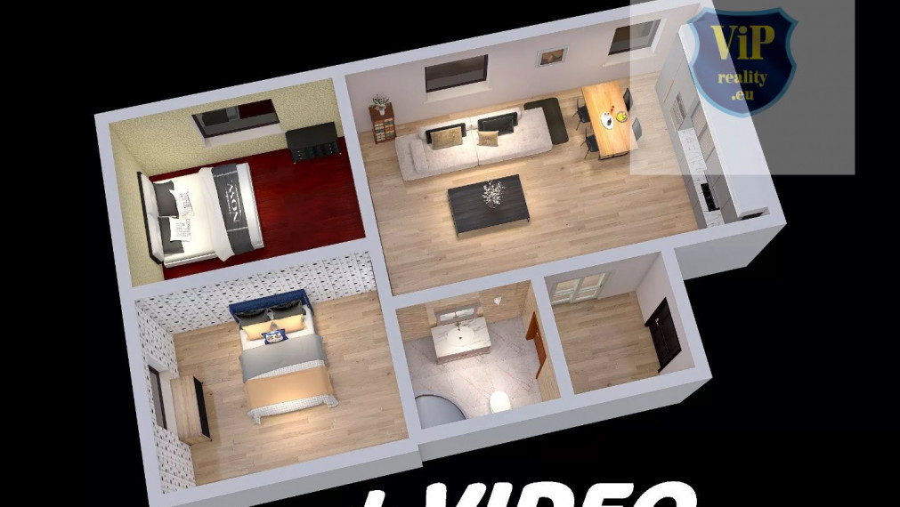 ViP video 3D. Byt 3+kk, 71 m2, tehlový, kompletná rekonštrukcia, zariadený - Banská Bystrica - Sídlisko