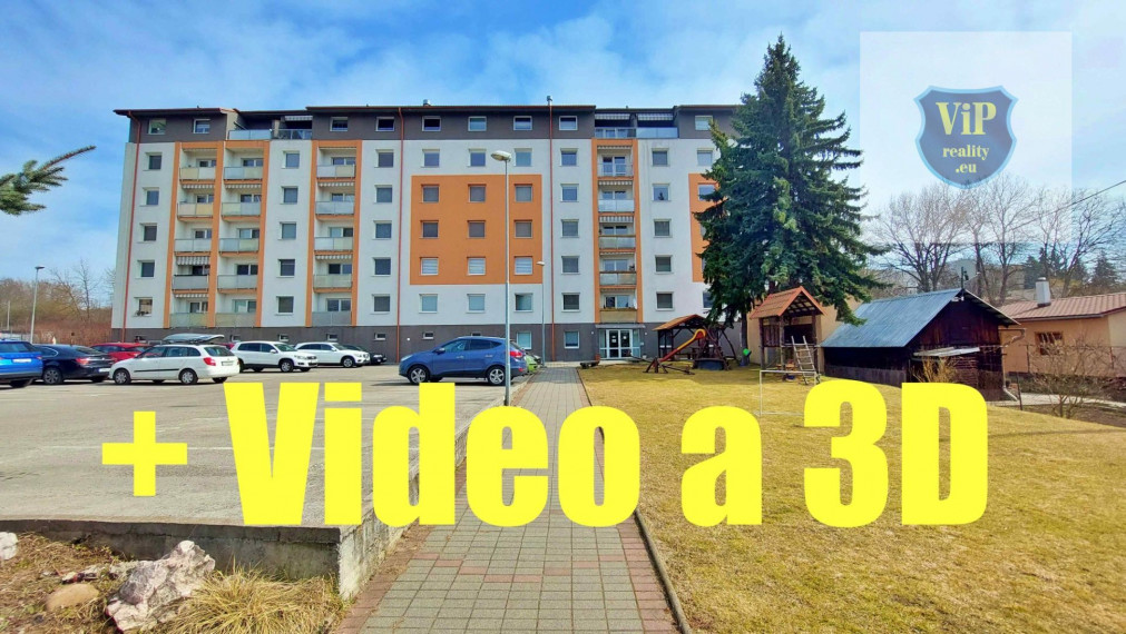 ViP 3D Video. Byt 3+1, 88 m2 s vlastným parkovaním, centrum Zvolen pod nemocnicou.