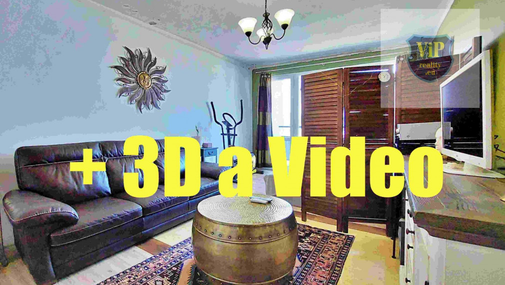ViP 3D a Video. Byt 4+1, 5 logií, spolu až 117m2, pôvodný stav, Zvolen - Zlatý potok