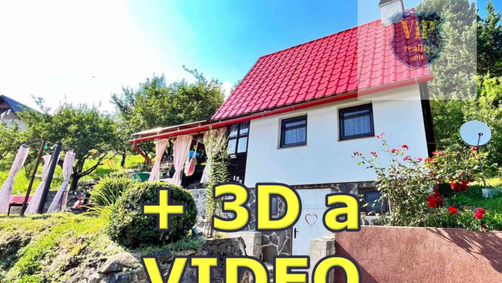 ViP VIDEO a 3D. Romatika v prírode. Chata Tajov s pozemkom prerobená a zariadená. Tajov pri BB.