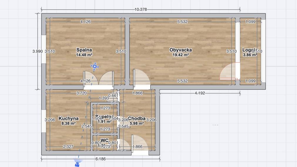 2+1 byt s loggiou 61m2, Detva Centrum