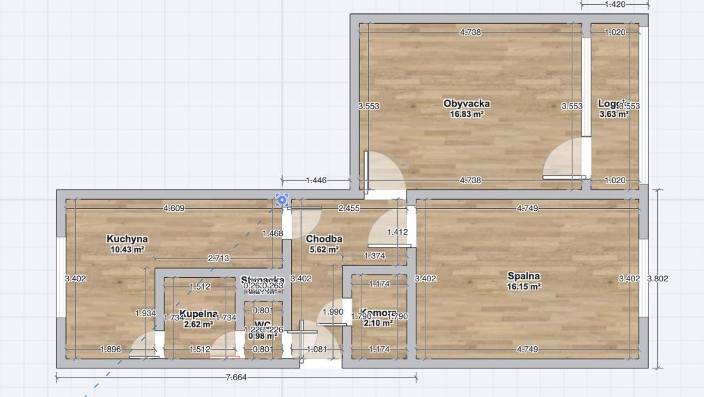 2-izbový byt s loggiou na Zlatom potoku – ticho a zeleň