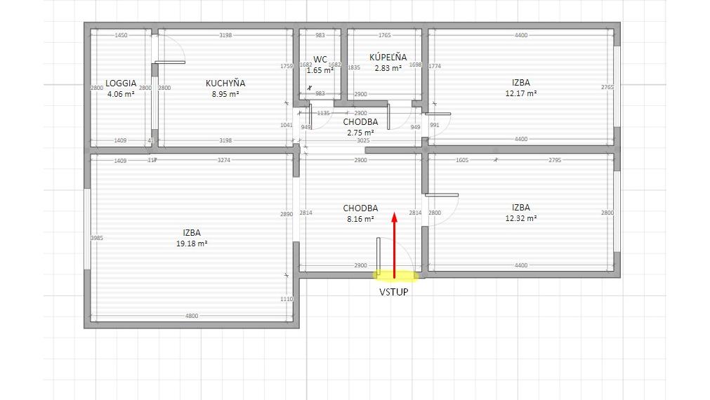 3-izbový byt 70m2 s loggiou, Nové Mesto, Bratislava