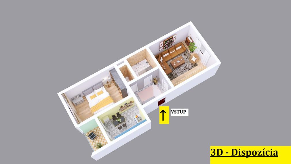 Veľká loggia 8 m² a svetlý 2-izbový byt Sliač. Nízke náklady