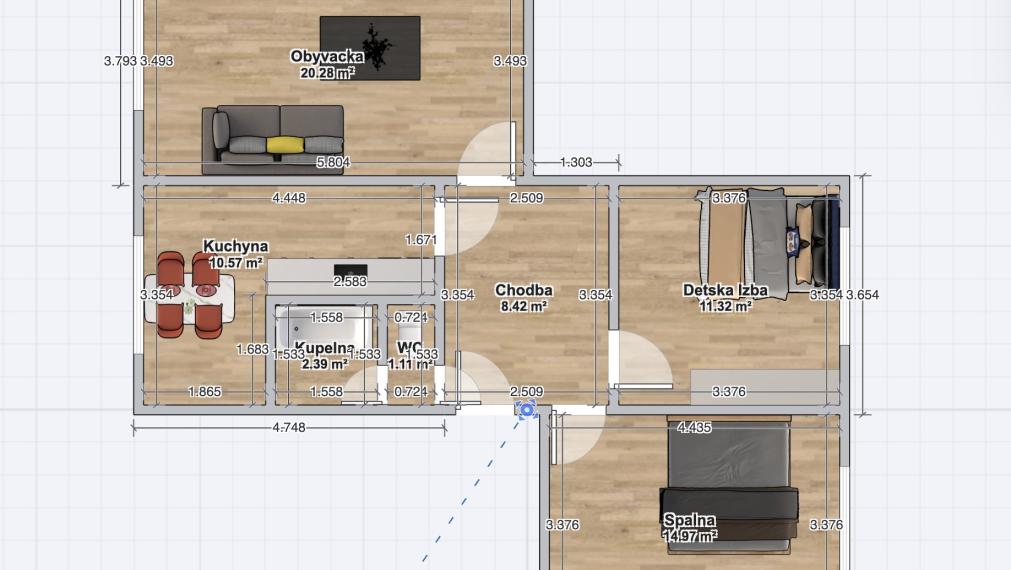 REZERVOVANÉ.  3-izbák 74m2 v Detva Dolinky s nákladmi 104 €