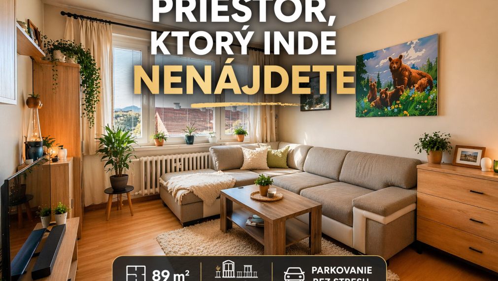 REZERVOVANÉ. 3,5i byt 89 m², Balkón, parking, pokoj, Sekier