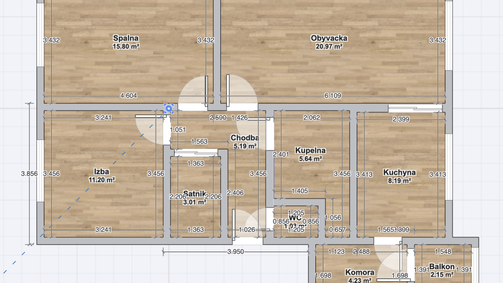 3-izbový byt Zvolen | 81 m², balkón, dve komory, zariadený