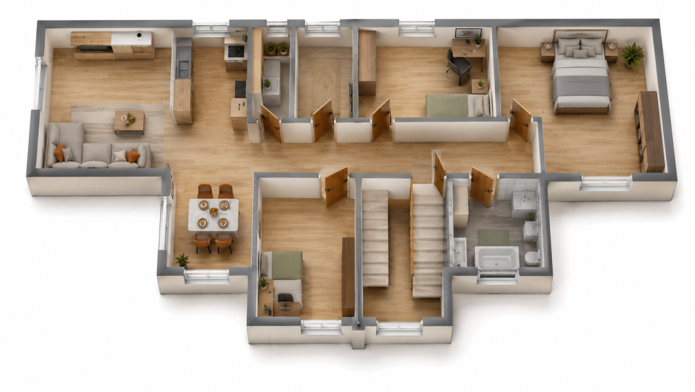 Prenájom podkrovia domu, vyše 150 m², 4 izby, 3 x parking