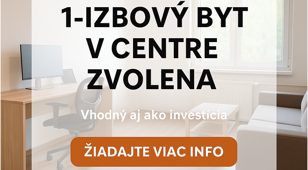 Útulný 1-izbový byt 39m v centre Zvolena – ideálny štart!