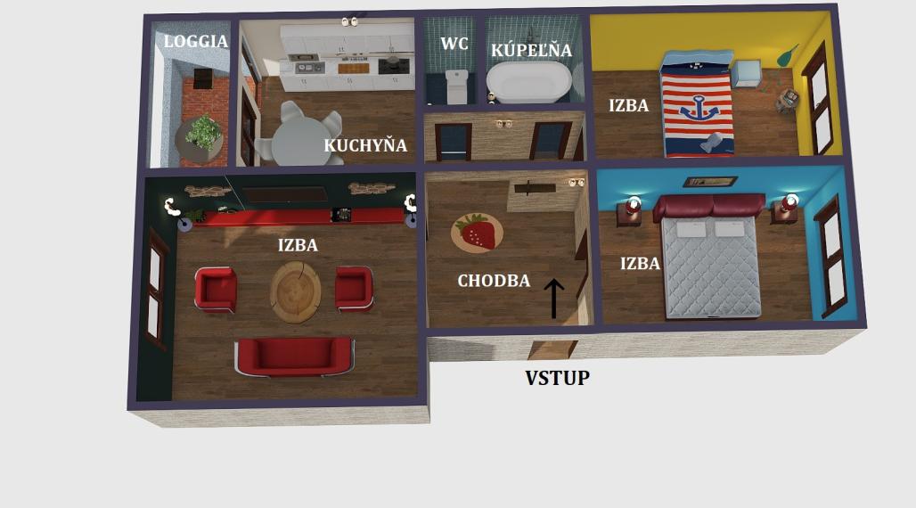 3-izbový byt 70m2 s loggiou, Nové Mesto, Bratislava