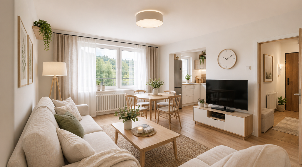 Tehlový 4-izbový byt Podkonice | byt, balkón, garáž, dielňa