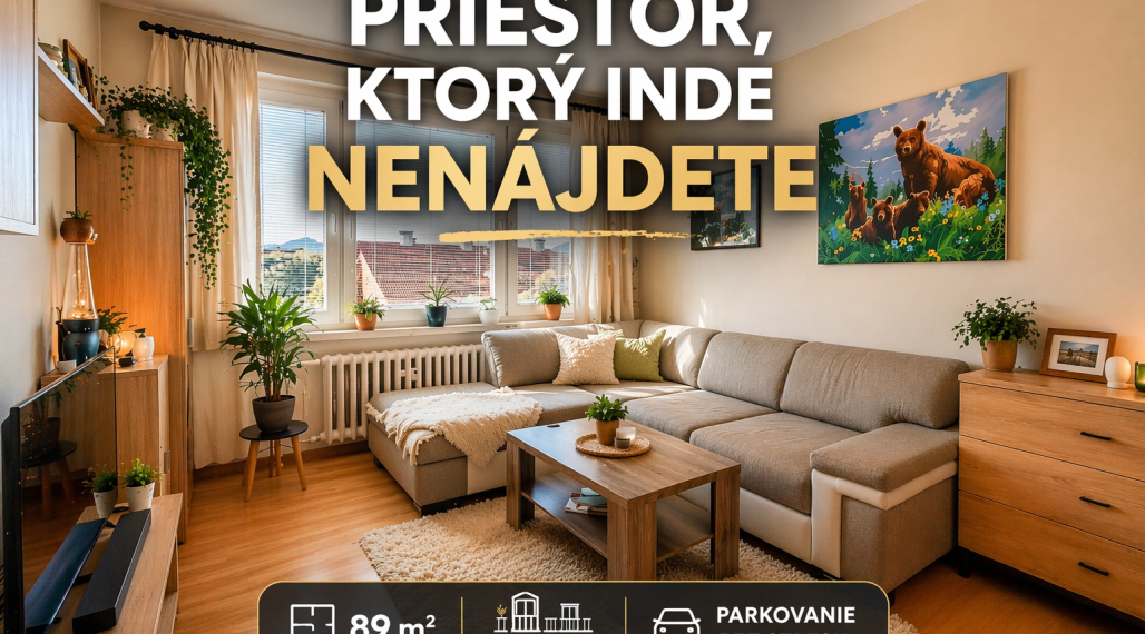 Veľký 3,5i byt 89 m², Balkón, parking, pokoj,Zvolen Sekier