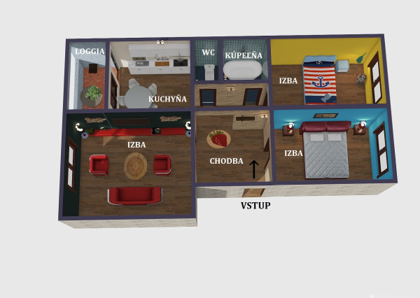 3-izbový byt 70m2 s loggiou, Nové Mesto, Bratislava